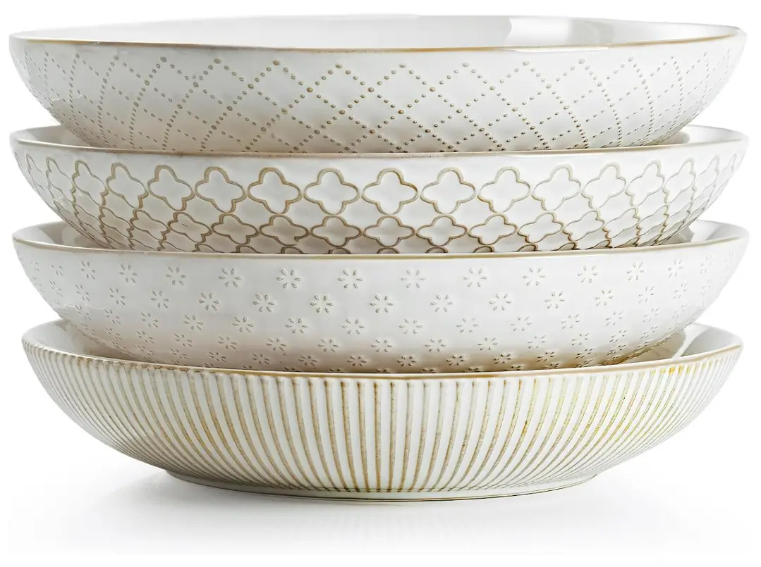 Ceramic Pasta Bowls, 9.2" / 42 oz, Set of 4