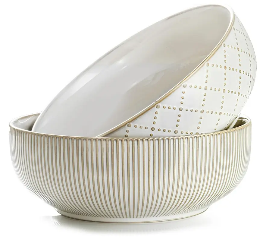 Large Ceramic Serving Bowls, 9.5" / 92 oz, Set of 2